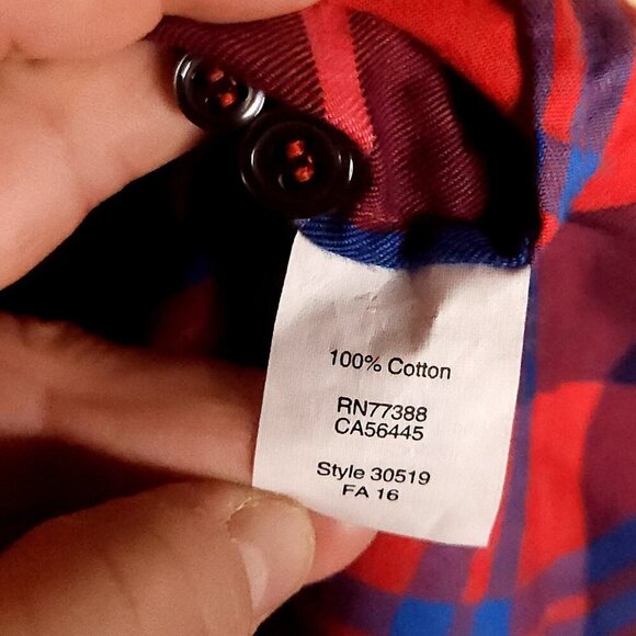 J. Crew Red Blue Plaid Perfect Fit Long Sleeve Button Down Medium - Picture 5 of 6